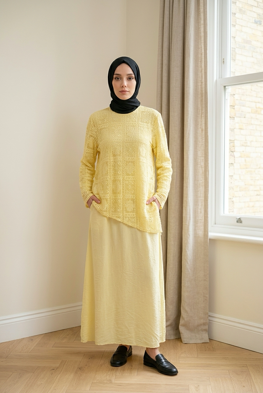 Kleid mit Spitzenoptik