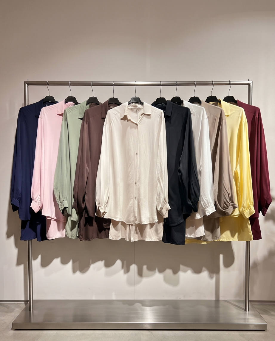 Lyocell (Tencel) Set – Oversize Bluse & Hose mit Taschen