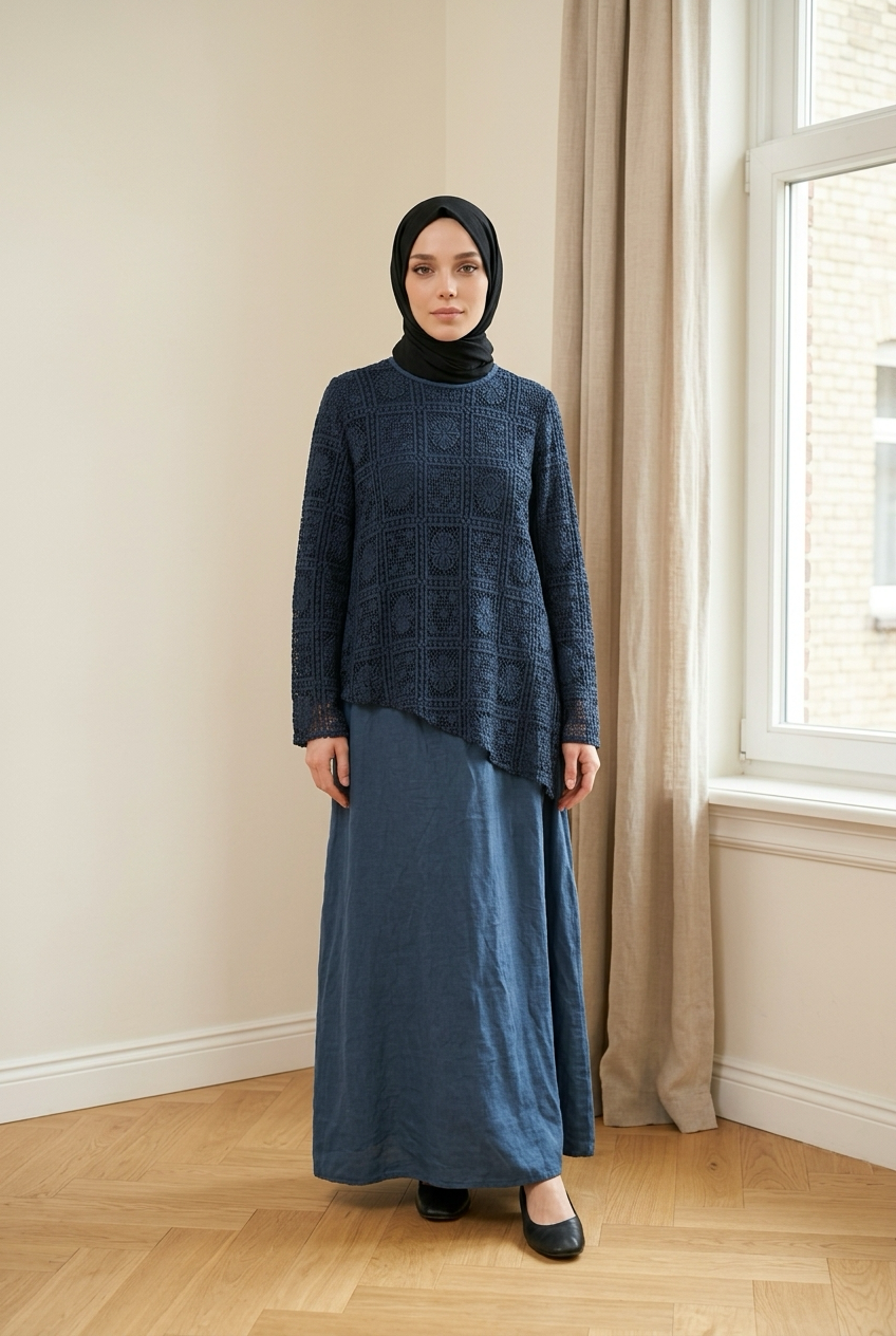 Kleid mit Spitzenoptik