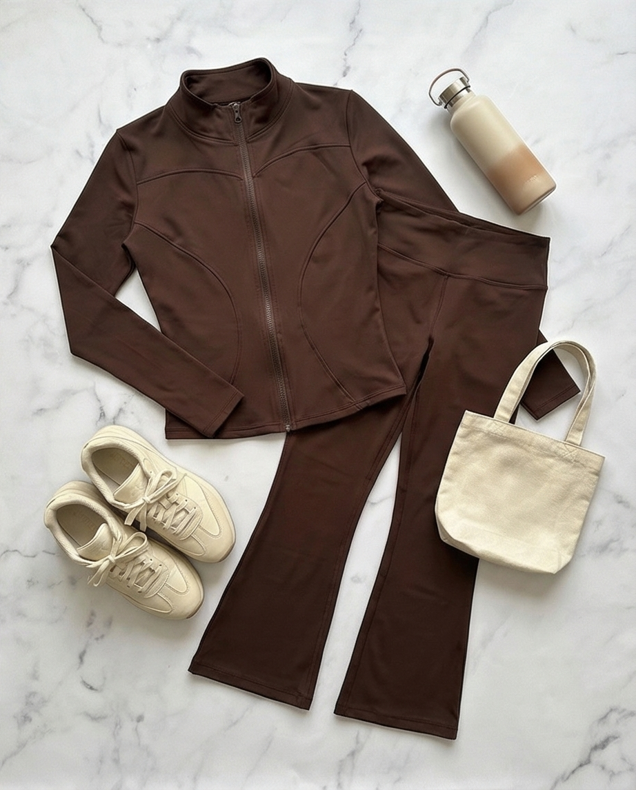 Zweiteiler mit Zip-Jacke