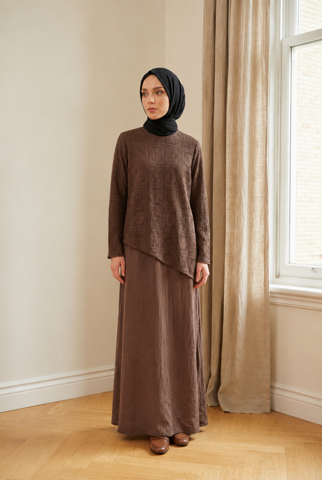 Kleid mit Spitzenoptik