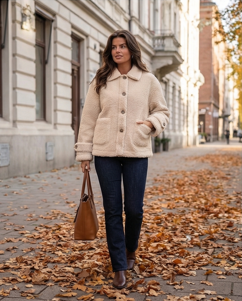 Jacke in Teddy-Optik