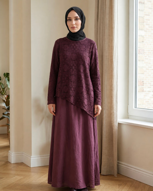Kleid mit Spitzenoptik