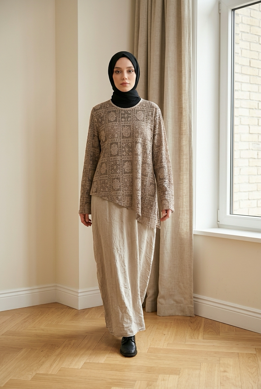 Kleid mit Spitzenoptik