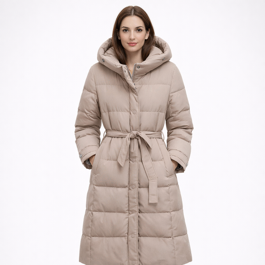 Steppmantel mit Bindegürtel