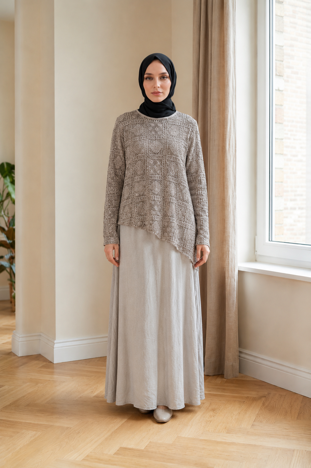 Kleid mit Spitzenoptik