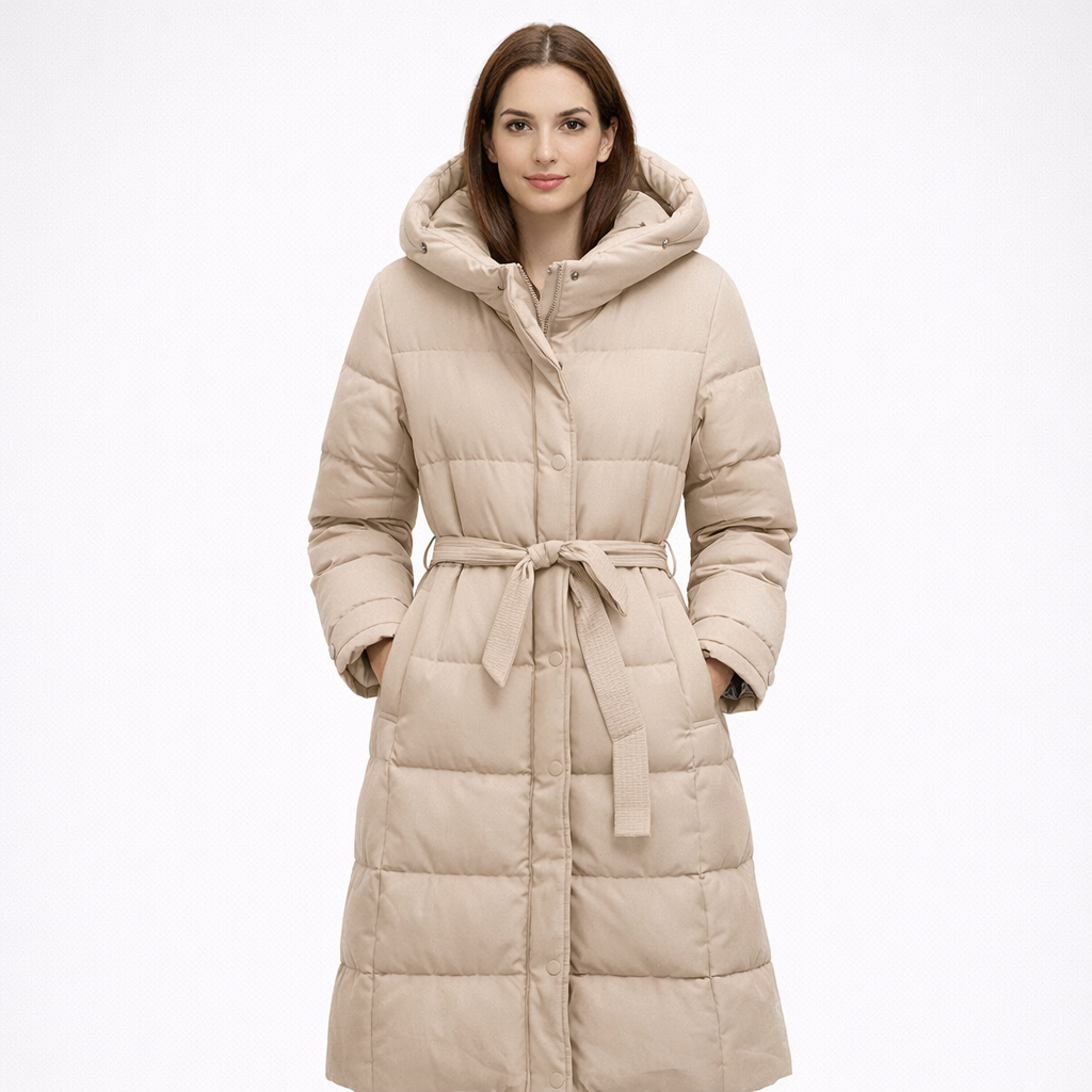 Steppmantel mit Bindegürtel