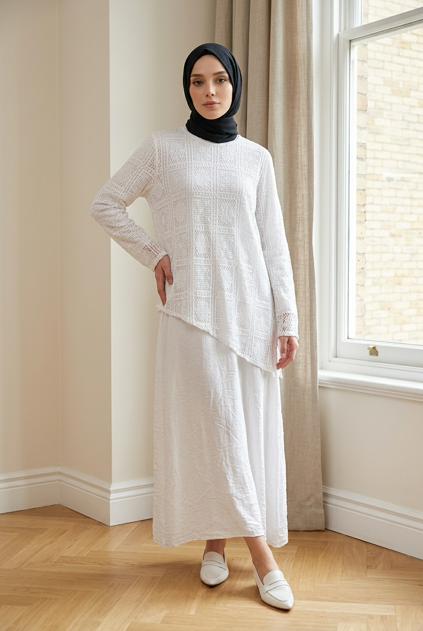 Kleid mit Spitzenoptik
