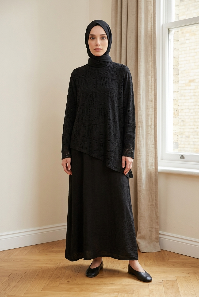 Kleid mit Spitzenoptik