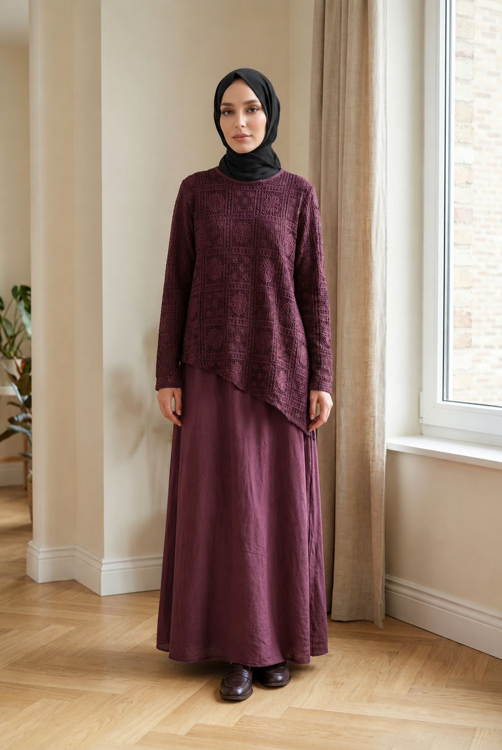 Kleid mit Spitzenoptik