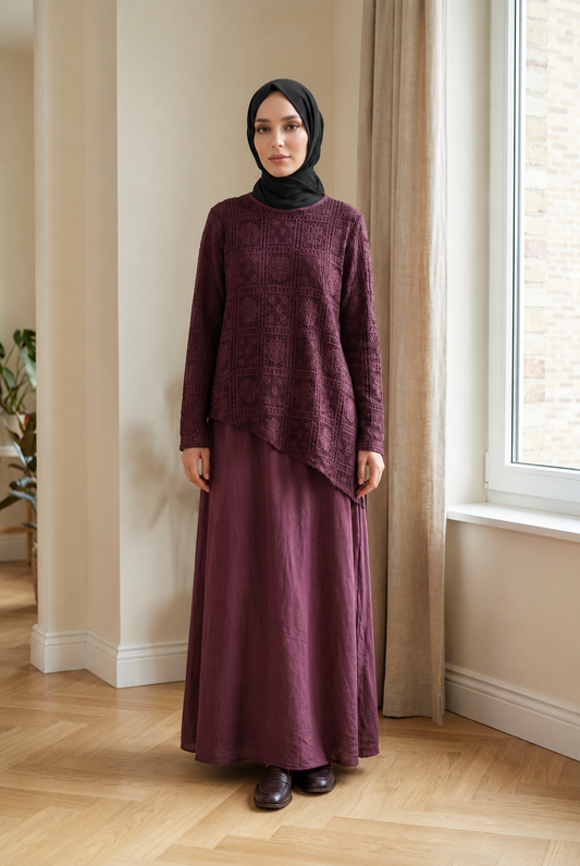 Kleid mit Spitzenoptik