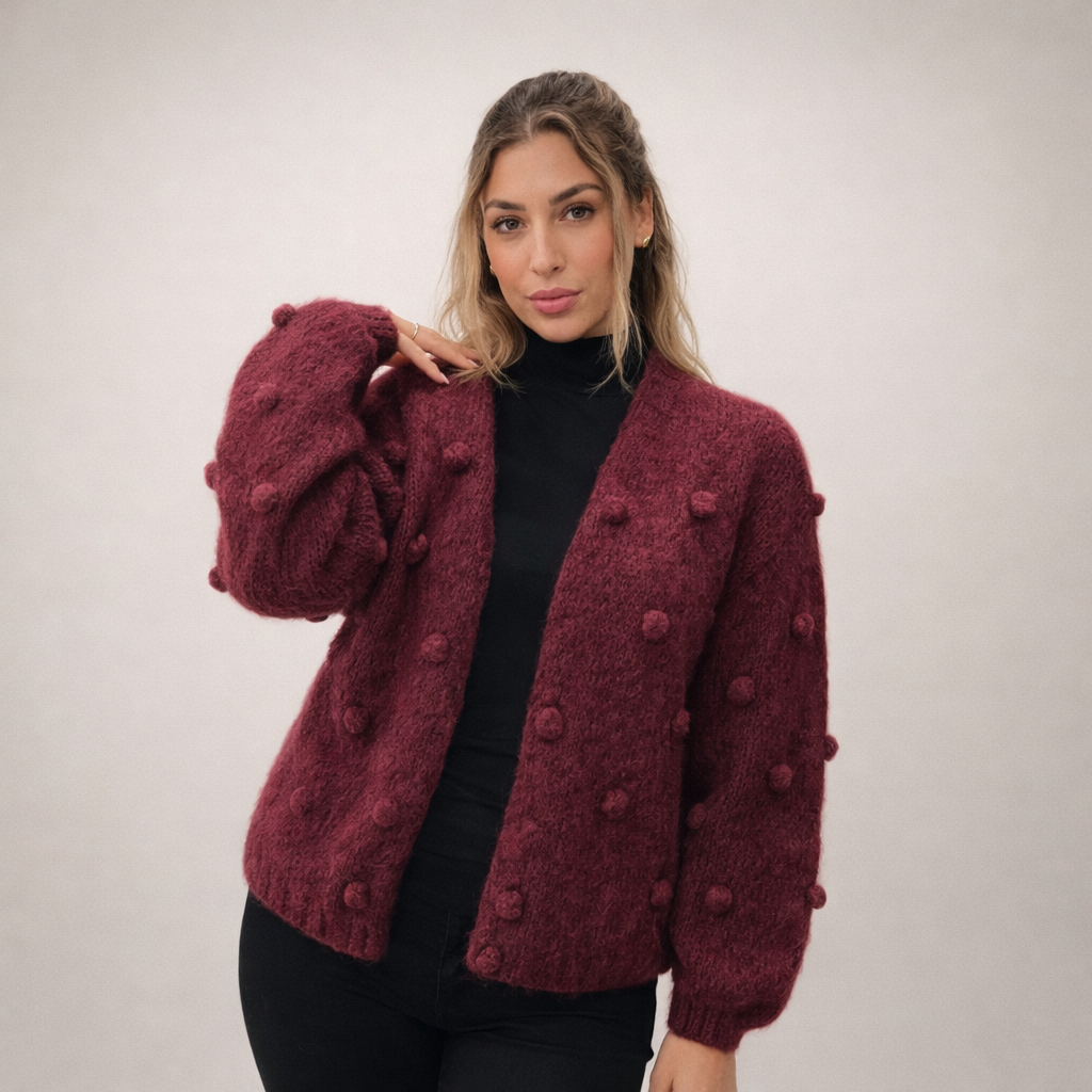 Mittellange Strickjacke