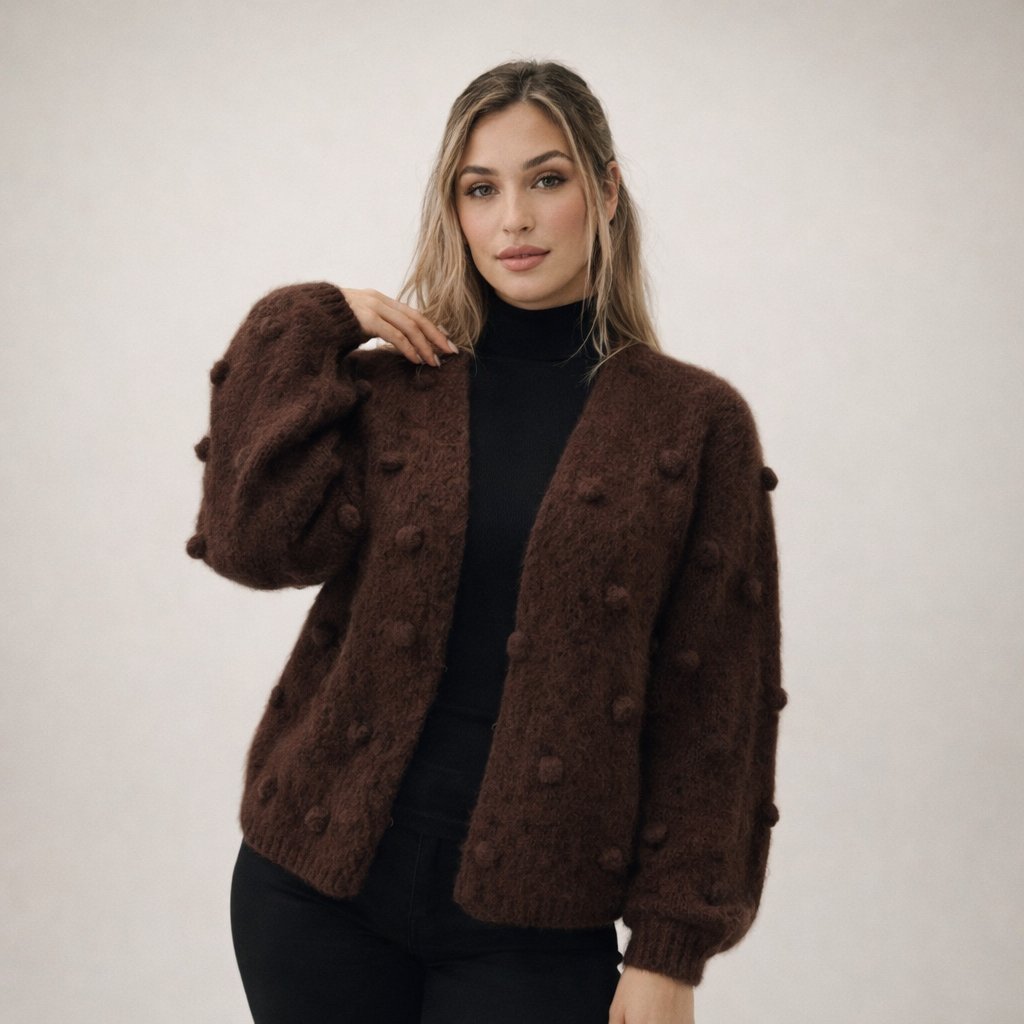 Mittellange Strickjacke