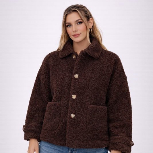 Jacke in Teddy-Optik
