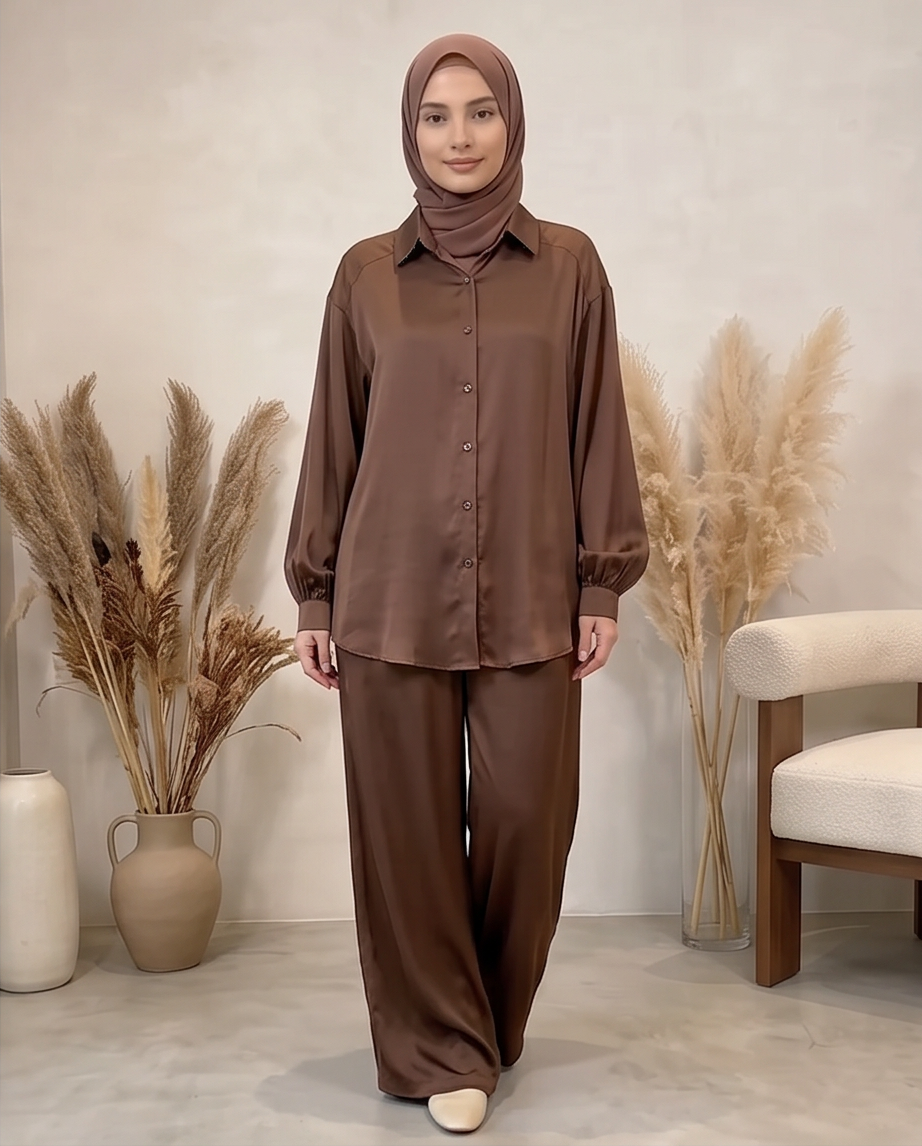 Lyocell (Tencel) Set – Oversize Bluse & Hose mit Taschen