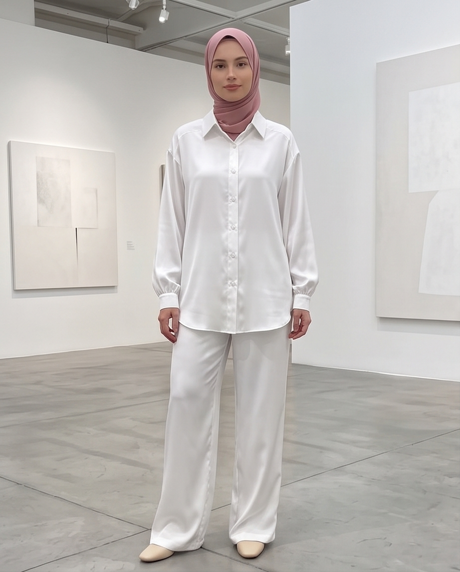Lyocell (Tencel) Set – Oversize Bluse & Hose mit Taschen